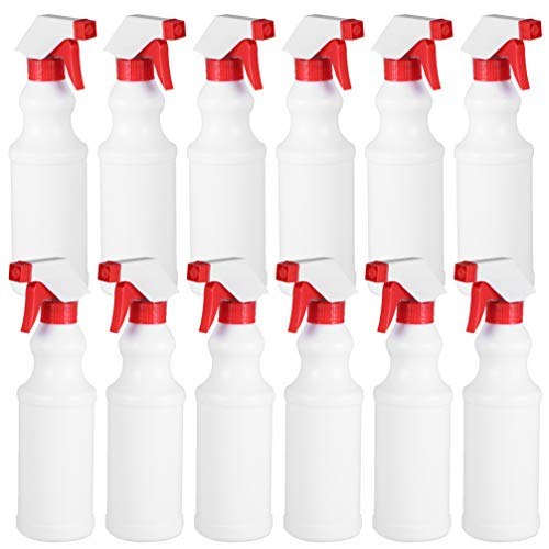 POPETPOP Botellas de Spray para Soluciones de Limpieza - 12Pcs Botella de Spray de Plástico Vacía - Detallado Automático O Baño Y Cocina Comercial Y Residencial Parque de Flores (Paquete de 4 17 Oz)