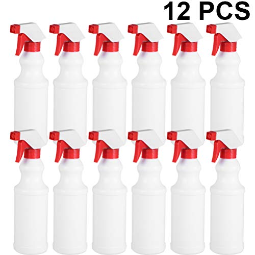 POPETPOP Botellas de Spray para Soluciones de Limpieza - 12Pcs Botella de Spray de Plástico Vacía - Detallado Automático O Baño Y Cocina Comercial Y Residencial Parque de Flores (Paquete de 4 17 Oz)