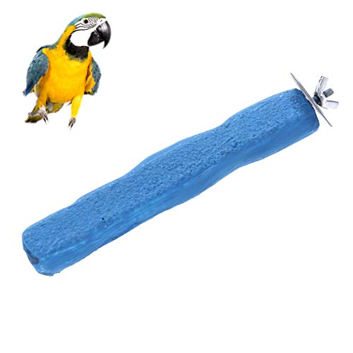 POPETPOP Perca para pájaros Jaula de Superficie áspera Percha para Pinza de Loro Palo para Recortar Las uñas (Azul)