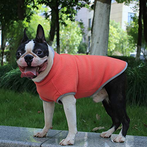 POPETPOP suéter para Perro-vellón Chaleco para Perros pequeños arnés Ropa otoño Invierno Clima frío Chaqueta de Jersey suéteres para Mascotas para Perros pequeños y medianos de tamaño Naranja XS