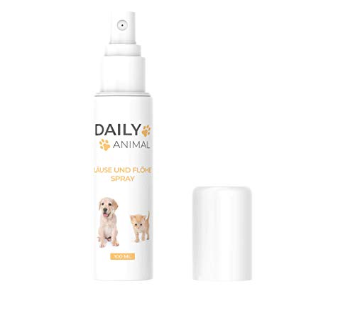 PowerSupps Daily Animal – Läuse & pulgas Spray para perros & gatos con efecto inmediato – 100 ml Botella pulverizadora – muy eficaz – Mascota – Laus – Floh