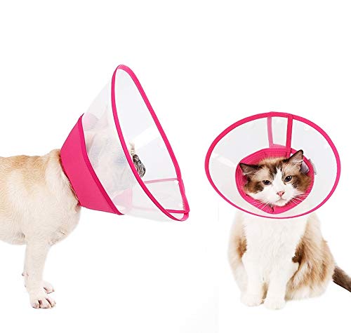 Pup-Town - Collar de recuperación translúcido, Borde Suave, antimordeduras/lamida para Perros pequeños y Gatos