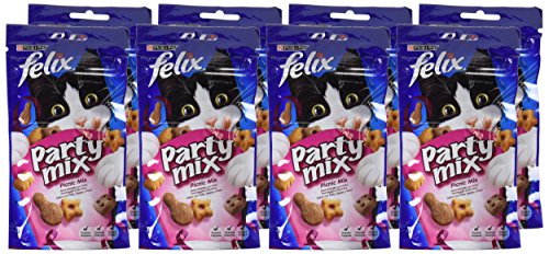 Purina Felix Party Mix Picnic Snacks, golosinas y chuches para gato 8 x 60 g