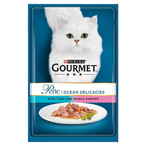 Purina Gourmet Perle húmedo Cat Food, Mini Filetes en salsa, Ocean Delicacies, paquete de 24 bolsas