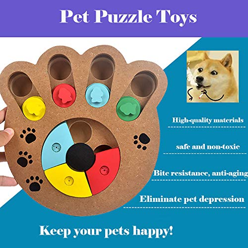Puzzle perro alimentador de juguetes, Inteligencia Juguete para mascotas diversión interactiva de madera alimentador lenta del entrenamiento del perro Juguete dispensador de Pequeño Perro Gato Medio,B