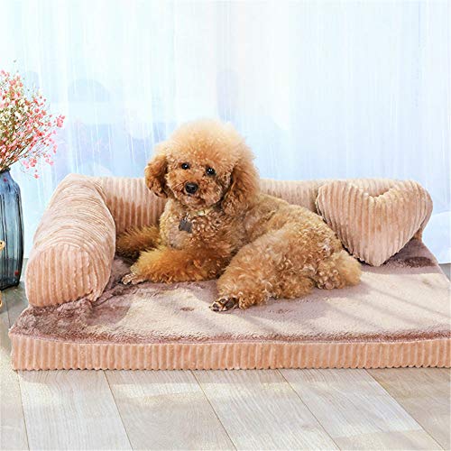 QioJu pets Perrera extraíble y Lavable Gato Mascota colchoneta colchón para Mascotas casa para Perros -C-68x57x17cm