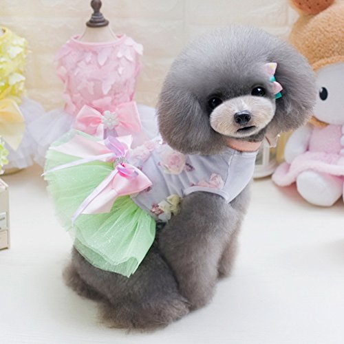 ranphy pequeño perro/gato princesa Party vestido con tutú para faldas con lazo Doggie plisado vestido formal mascota ropa
