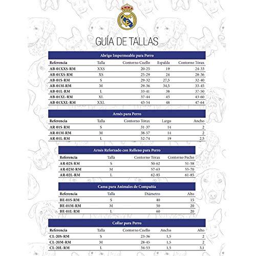 Real Madrid CL-20L-RM Collar para Perro, Talla L