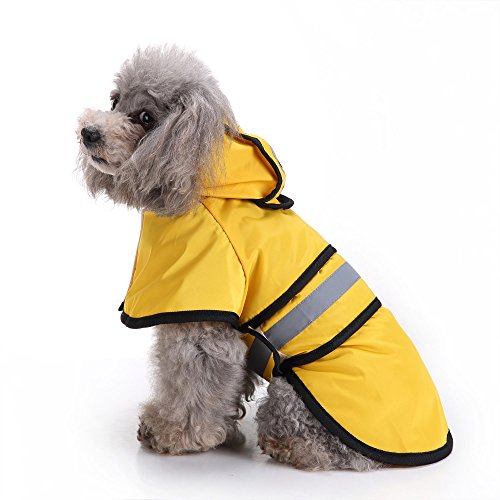 ReooLy Pet Dog Impermeable con Capucha Pet Impermeable Puppy Dog Jacket Abrigo al Aire Libre(Amarillo,S)