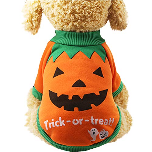 Ropa para Mascotas,Dragon868 Halloween Mascotas Perros de Calabaza de Naranja Sudaderas Ropa