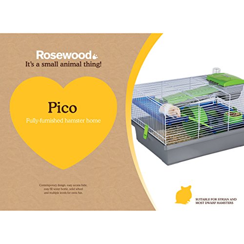 Rosewood Pico hámster Jaula, Color Plateado