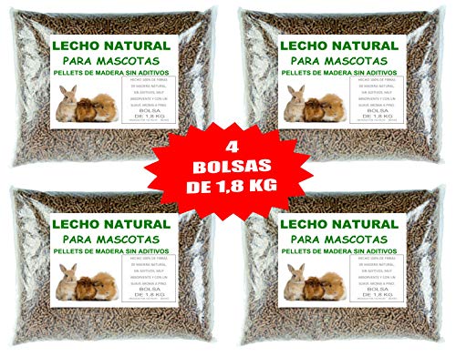 S.COOP.AND. PELLETS para LECHO DE Conejo COBAYA Hamster (4 Bolsas DE 1,8 KG)