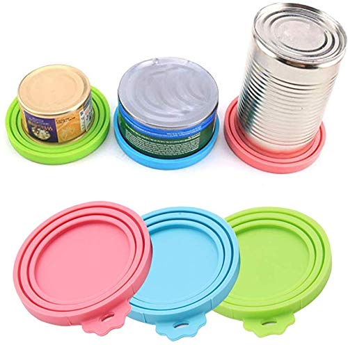 SENDR.KR Tapas de Silicona para latas de Comida para Perros y Gatos, sin BPA, Tapas de Silicona para Todas Las Tapas estándar de Comida para Perros y Gatos, 3 Unidades