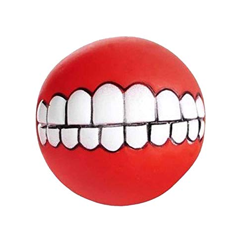 Sharples - Pelota de juguete con ruido diseño de dientes para perros (13 cm) (Rojo/Blanco)