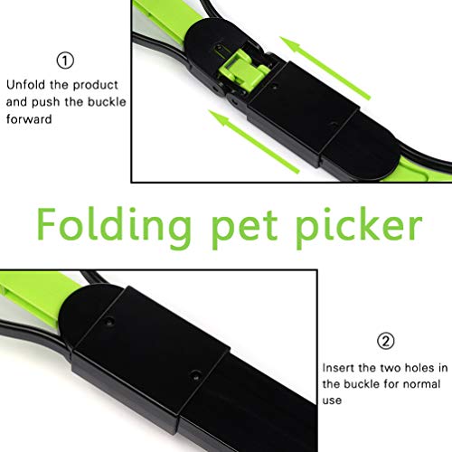 STXMALL Limpiador plegable de heces de perros con sistema de pinza Verde
