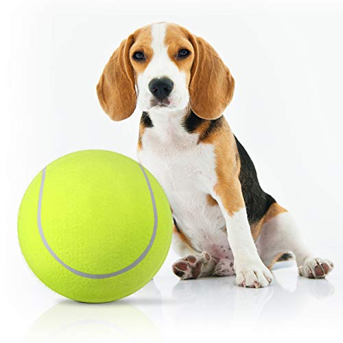 Supvox 9,5 Pulgadas de Pelota de Tenis Gigante para Perro Gato Mascota, Lanzador de Pelota de Tenis Chucker Launcher Jugar Juguete al Aire Libre Deportes Playa