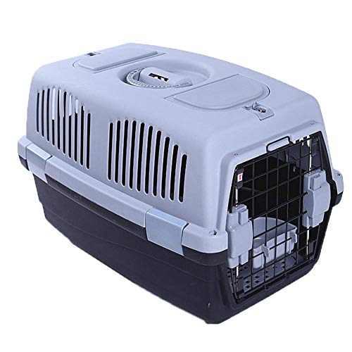 SWQA Bolso Transporte para Perros Gris-Pet Kennel Pet Carrier Traveller Carrier Caja de Transporte de Acuerdo con Los Requisitos de La Iata para El Transporte de Animales Vivos-Negro