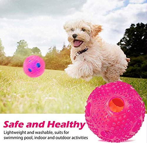 TERRA Juguete Interactivo para Perros IQ Treat Ball Juguetes dispensadores de Alimentos para Perros pequeños, medianos y Grandes Pelota Dura para Masticar Limpia los Dientes Goma no tóxica (Red)