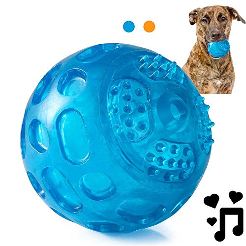 tianluo Juguetes para Mascotas Indestructible Sonido Perro Bola De Goma Chew Flotante Interactivo Chirinción Juguetes De Mascotas para Perros Pequeños Medianos Grandes Jugar