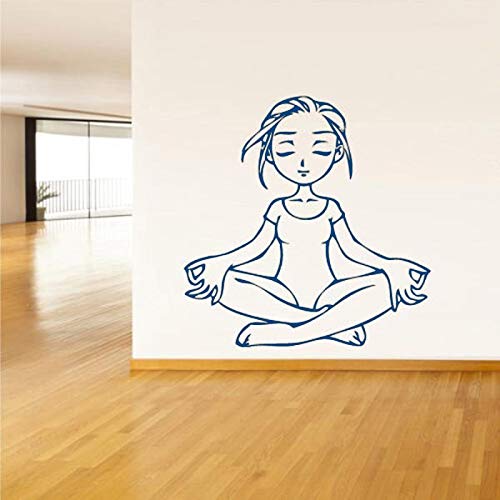 Tianpengyuanshuai Yoga Girl Relax Wall Decal Dormitorio Vinilo Adhesivo de Pared Sala de Fitness Decoración Familiar Sala de Estar 36X36cm