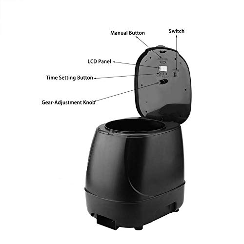 TOPINCN Alimentador automático de Peces Al Aire Libre Inteligentemente Capacidad Grande Dispensador de Peces Temporizador para Acuario de Estanque (sin batería)