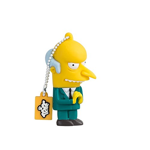 Tribe Los Simpsons Mr. Burns - Memoria USB 2.0 de 8 GB Pendrive Flash Drive de Goma con Llavero, Multicolor