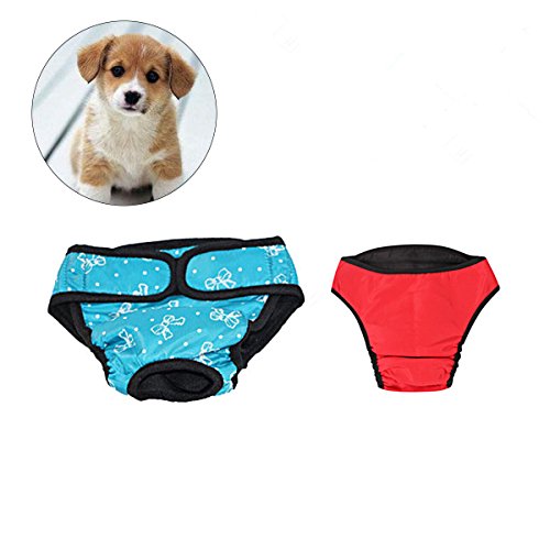 UEETEK 2 PCS Pet Dog Puppy Pañal Higiénico fisiológico Pants Female Dog Shorts Bragas Menstruación Ropa interior Tamaño XS