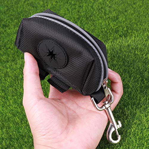 UEETEK Bolsas para excrementos de perro con dispensador y clip para correa (Negro)