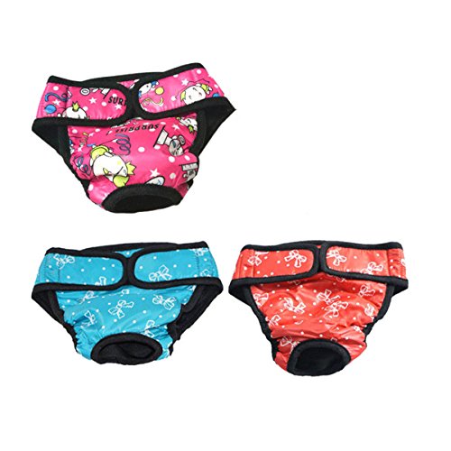UEETEK Pet Dog Puppy Pañal Sanitary Physiological Pants Female Dog Shorts Bragas Menstruación Underwear Size S-Pack of 3