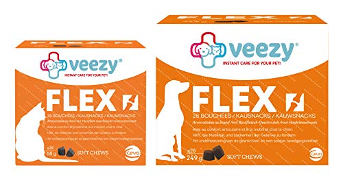 veezy Ceva Flex - Aperitivos para Gatos, 28 golosinas Naturales para Fuerza articulada y Agilidad, 68 g