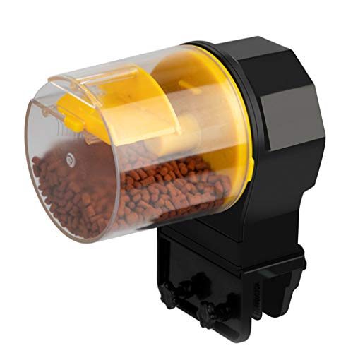WE-WHLL Acuario Alimentador automático de Peces Temporizador de Tanque con 2 dispensadores de Alimentos para Peces Amarillo