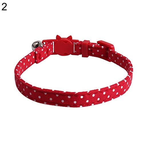 Whiie891203 - Collar para Perro, diseño de Lunares, Color Rojo