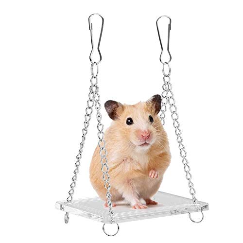 Wmchiwan Suministros para el Entrenamiento de Mascotas Hamster Suspension Bridge Hamster Swing Hanging Stand Área de Juegos for niños