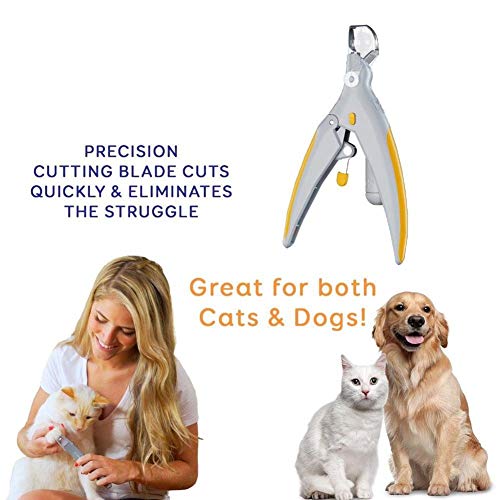 WNZL Uñas para Mascotas Recortador De Uñas para Mascotas con Luz LED Y Espejo De Aumento 5X Aseo De Seguridad Tijeras para Uñas para Perros Gatos