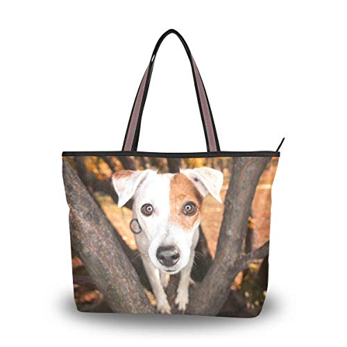 Women Tote Shoulder Bag Parsons Jack Russell Terrier Dog Handbag Medium