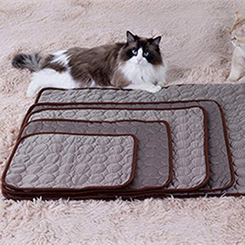 WXFJLR Cama Mascotas Mascotas Summer Cooling Pet Mats Blanket Ice Pet Dog Bed Mats para Perros Gatos Sofá Portable Tour Camping Sleeping Pet Accessories, Café, 50X40Cm