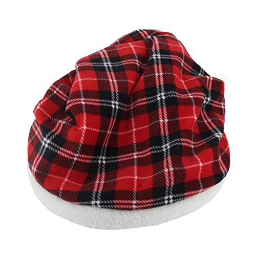 XHPWW Cama Nido para Mascotas con Sombrero navideño, Regalo de Saco de Dormir Suave y cálido para Gato y Perro, tamaño: 44 * 52 cm (Rojo)