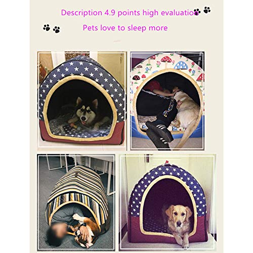 XMCWZJ Pet Big Dog House Cilindro de Perrera Completamente Lavable Casa de Perro portátil Golden Retriever Cachorro de Perrera Mascota Gato Cama de Perro Jaula de Perro,C,L