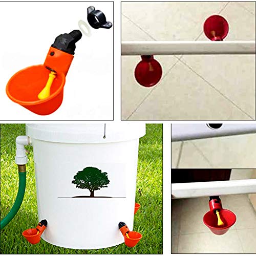 Xueliee - Juego de 10 vasos automáticos para colgar, para beber, fuentes de agua, cuencos de agua, para el patio trasero de pollo, riego automático de aves de corral