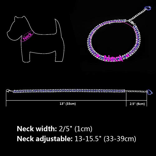 YANODA Rhinestone Perro Accesorios Collar For Perros Pequeños Chihuhua Yorkshire Terrier Bling Collar De Diamante Cachorro Gato Collares Correas (Color : Pink, Size : Free Size)