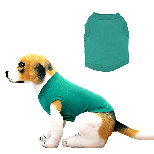 YAODHAOD Camisetas para Perros en Color Liso Ropa, Camisas de Algodón Suaves y Transpirables, Camisas para Perros Ropa Apta para Pequeños Extra Pequeños Medianos（4pcs，S）