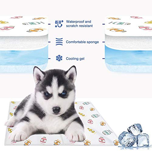 Yestter - Alfombrilla de refrigeración para perros y gatos, alfombrilla de refrigeración para mascotas de compañía, cojín de refrigeración extraíble lavable para gatos, perreras, sofás, camas, suelo