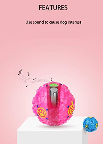 YFOX Pelota de Juguete para Perro Mascota Bola de Juguete de Goma para Masticar Bola de Juguete con Sonido para Limpieza de Dientes de Perro/masticación/distribución de Alimentos/interacción
