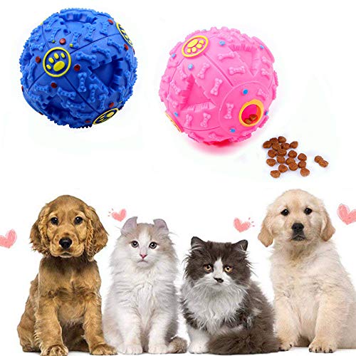 YFOX Pelota de Juguete para Perro Mascota Bola de Juguete de Goma para Masticar Bola de Juguete con Sonido para Limpieza de Dientes de Perro/masticación/distribución de Alimentos/interacción