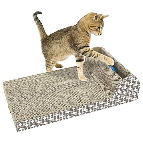 Yfymk-es Cat Scratch Catch cartón Ondulado Gato Juguete for Mascotas Reutilizable del Entrenamiento del Juguete Interactivo Juguete (Size : 45.5 X 24.5 X 10.5 cm)
