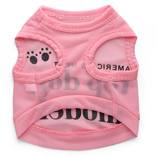 YiJee Lindo Impreso Chaleco Ropa para Mascotas Perros Verano Respirable Camiseta para Perrito Pink S
