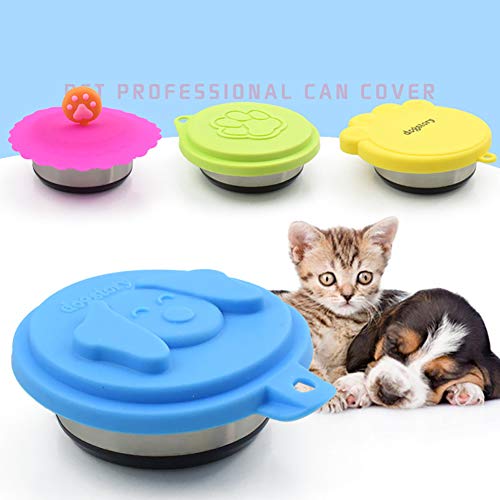Yililay Pet Puede Cubierta de Silicona para Perros y Gatos domésticos latas de Silicona de Calidad Alimenticia y Bap Libres (Tipo 2), Suministros para Mascotas Accesorios