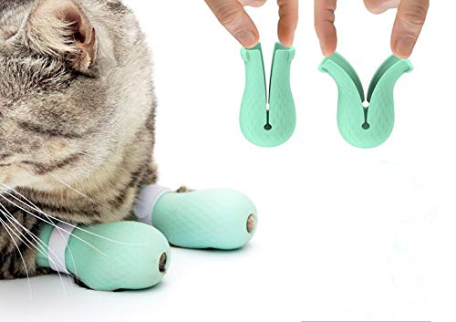 Yonfan - Juego de 4 protectores para patas de gato, antiarañazos, para baño, aseo y tratamiento