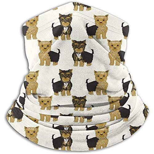 Yorkshire Terrier Cute Yorkie Dog Pet Fleece Neck Warmer - Tubo de Polaina Reversible para Cuello, Versatilidad Ear Warmer Headband