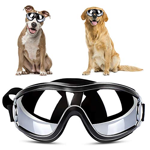 YOUTHINK Gafas de Sol para Perros, Decoraciones para Mascotas Perrito Gafas UV Protección para los Ojos, Gafas de Sol Impermeables Antivaho para Perros Medianos y Grandes con Longitud Ajustable